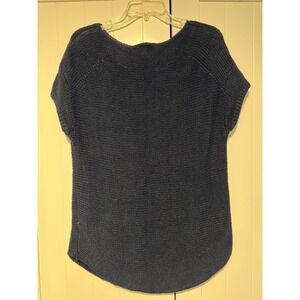 Talbots Petites Navy Blue Knit Short Sleeve Boat Neck Top XL Petite